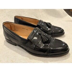 Mezlan Newport Black Cap Toe Tassel Loafers Dress Shoes Mens 11M Made in Spain